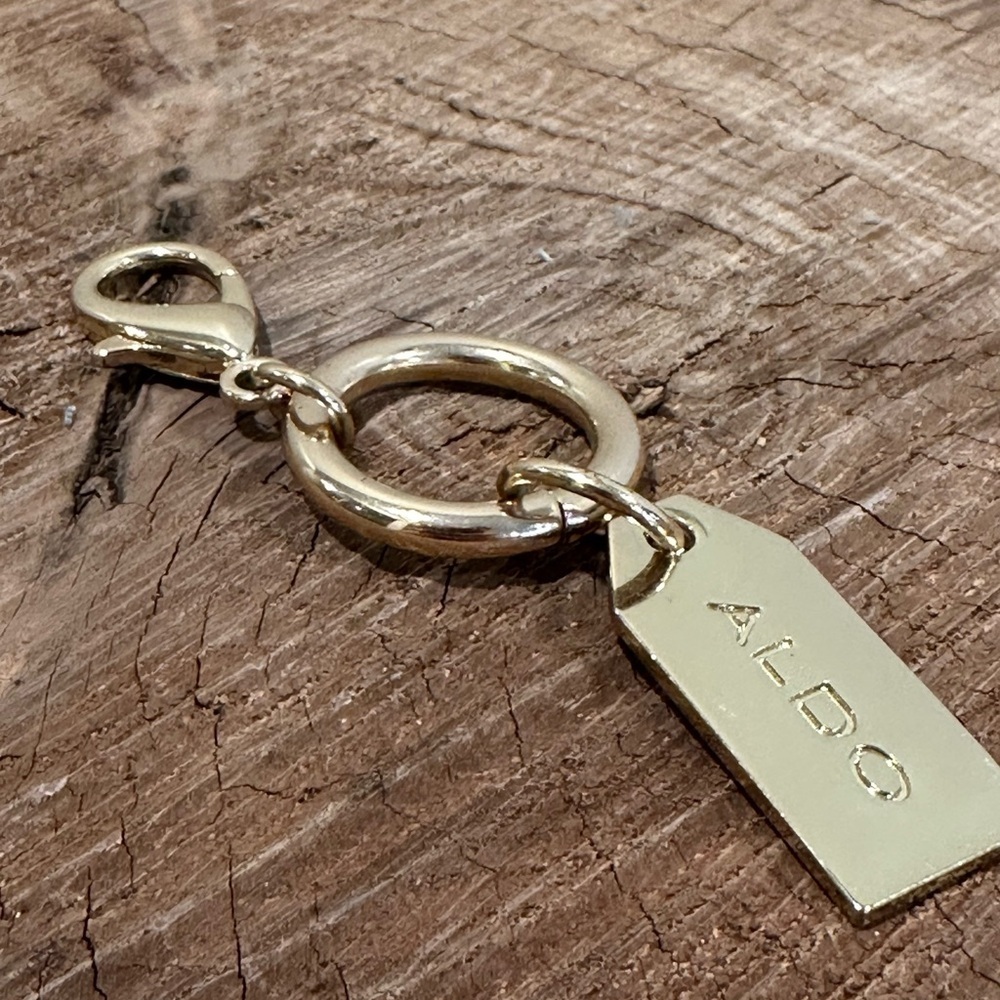 Aldo Metallic Gold Tag Keychain - Picture 5 of 5